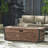 Outdoor Patio Concrete Fire Table, Rectangle Gas Burning 56-Inch Fire Pit - 50,000 BTU, Wood Pattern Fire Table, Brown (Tank Cover Not Included)