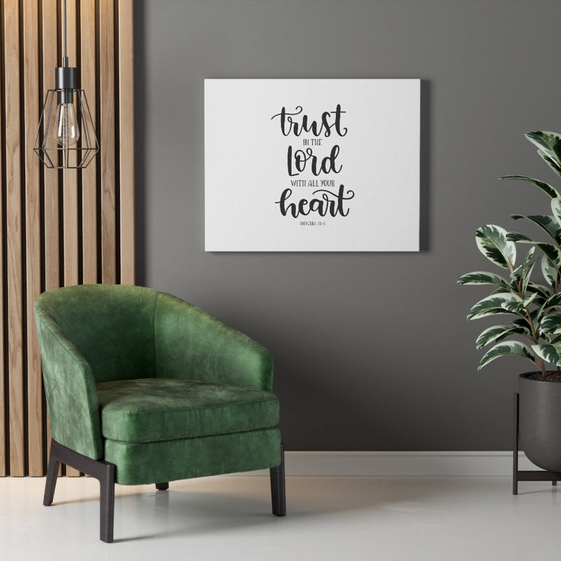Trust The Lord Proverbs 3:5-6 - Wrapped Canvas Print, 28cm H x 36cm W