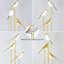 Lampe sur pied à DEL réglable en forme d'oiseau à DEL, lampe sur pied en métal doré avec tablette décorative