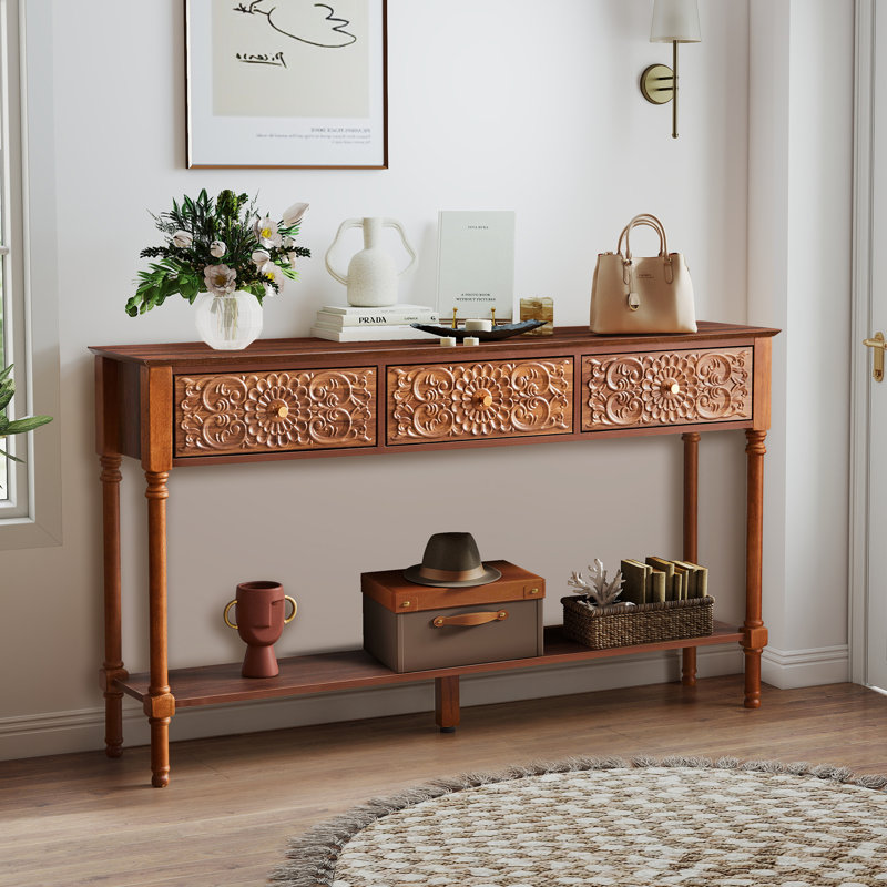 55.11'' Farmhouse Console Table, Walnut