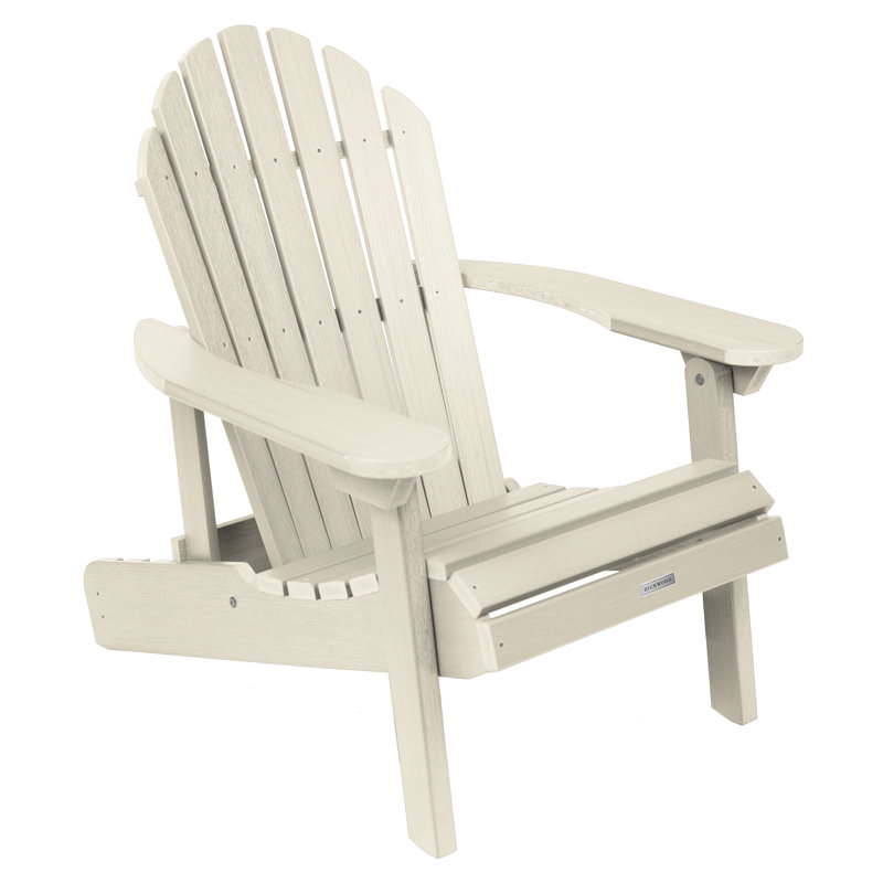 Anette Plastic Folding and Reclining Adirondack Chair, Whitewash