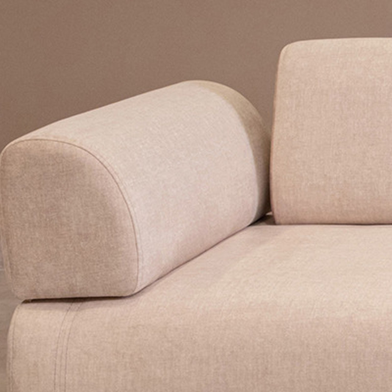 3-Seat Sofa-Bed, Beige Fabric, 86.6 x 35.4 x 31.5 inches | Beech Wood & Chipboard Frame | 100% Polyester, Portable Cushions, Includes 2 Pillows | Fixed Back Cushion, Stylish for Home & Industrial Decor