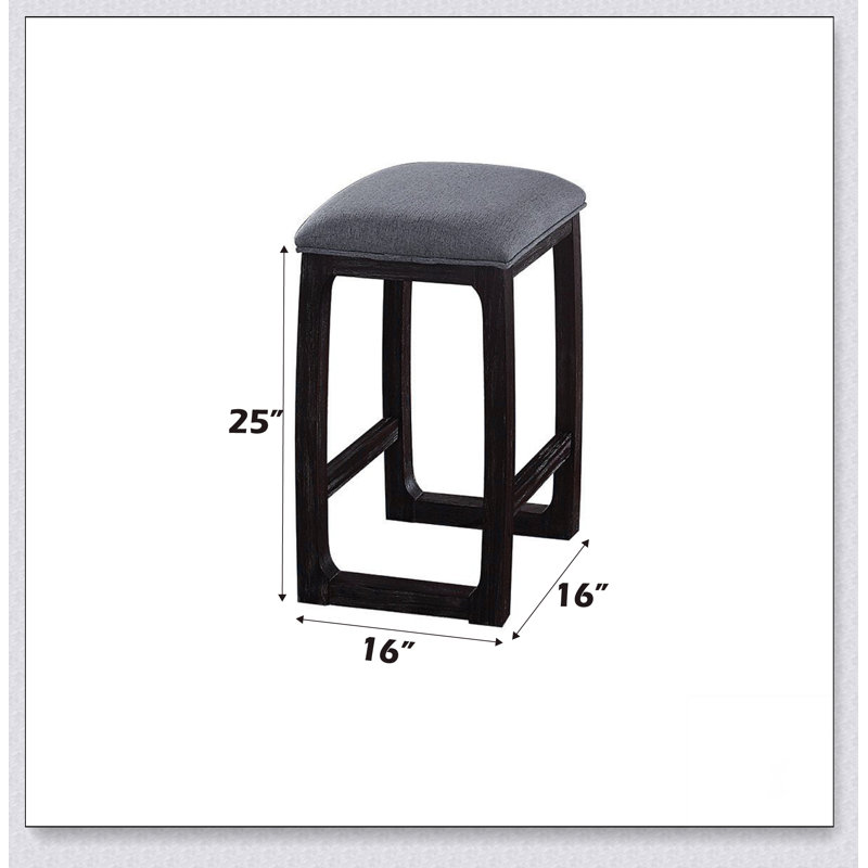 Tabouret à hauteur de comptoir en tissu et espresso vieilli Razo