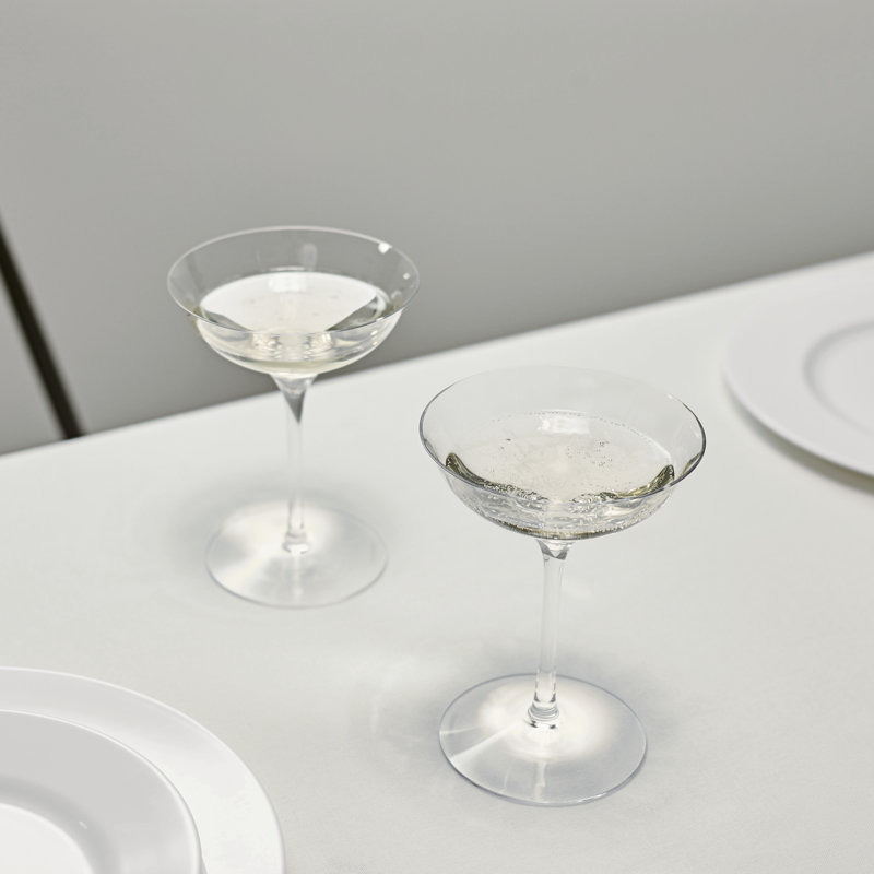 Elegance Clear Crystal Coupe Glass Set of 2