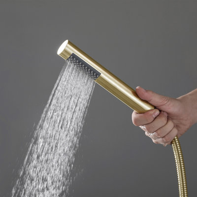 Outdoor Shower System With Hook ，Rain Shower Head With Handheld Spray，Shower Faucet Set