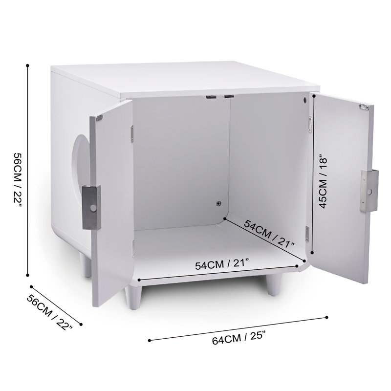 Eckroad Furniture Style Cat Litter Box Enclosure, Alpine White