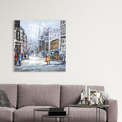 Busy Street by a Cloudy Day - Toile pour chambre à coucher