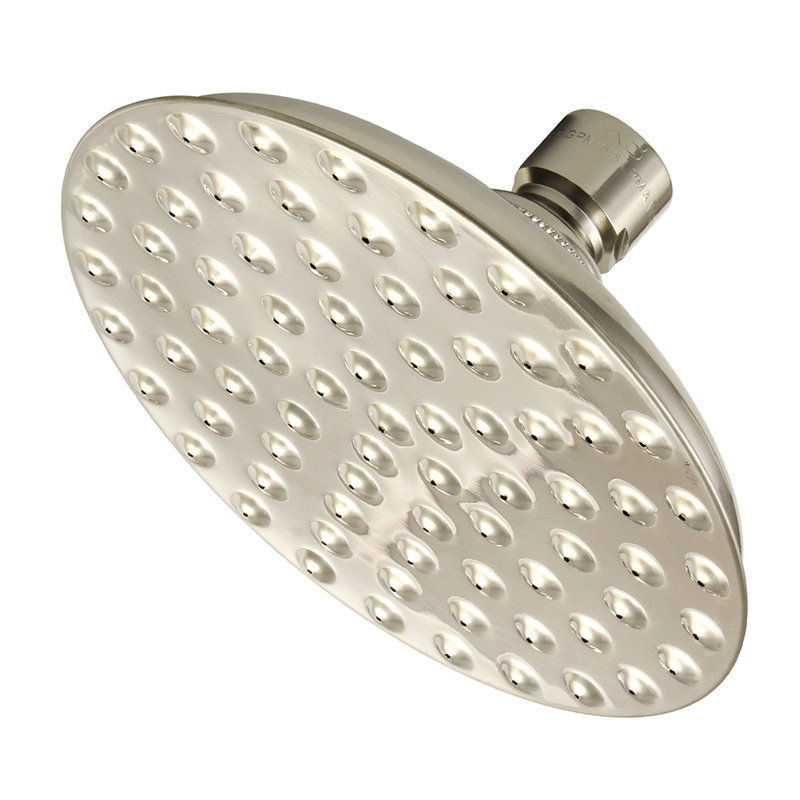 Pomme de douche ronde en laiton victorien 5 1/4 po Kingston, Nickel poli