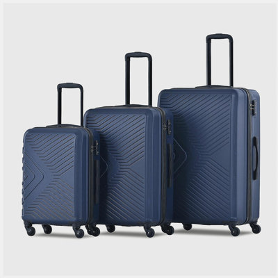Luggage sets 3 Piece,Suitcase Set with Spinner Wheels,TSA Lock,ABS Hard shell Luggage Sets,Lightweight Travel Suitcase Sets,20/24/28 inch,Navy