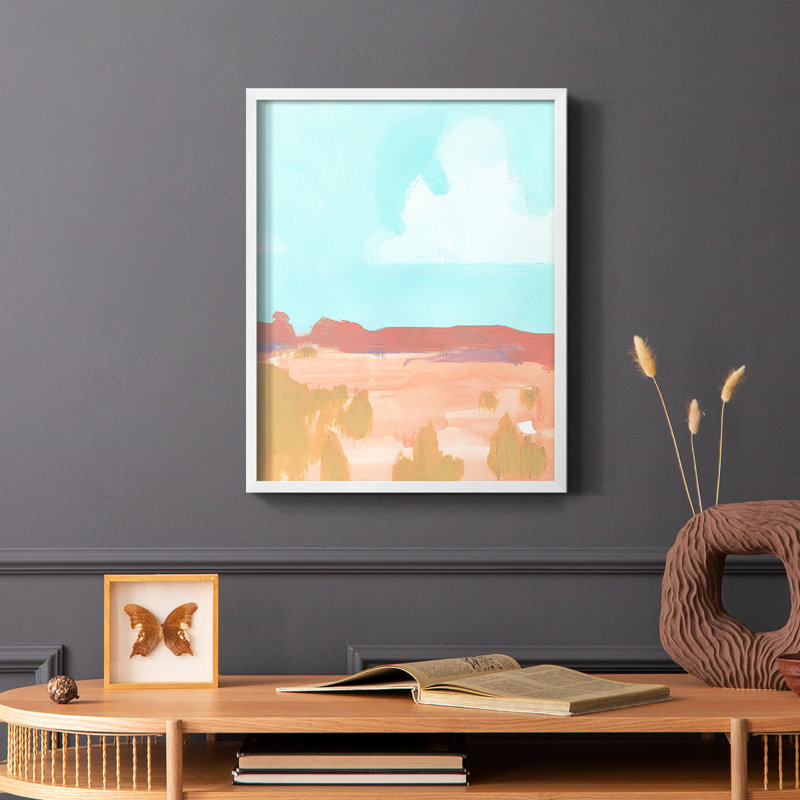 «Large Open Spaces I», reproduction encadrée - bois massif, Blanc, H 28 po x l 22 po