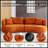 Orange Sectional Sofa With Removable Pillows