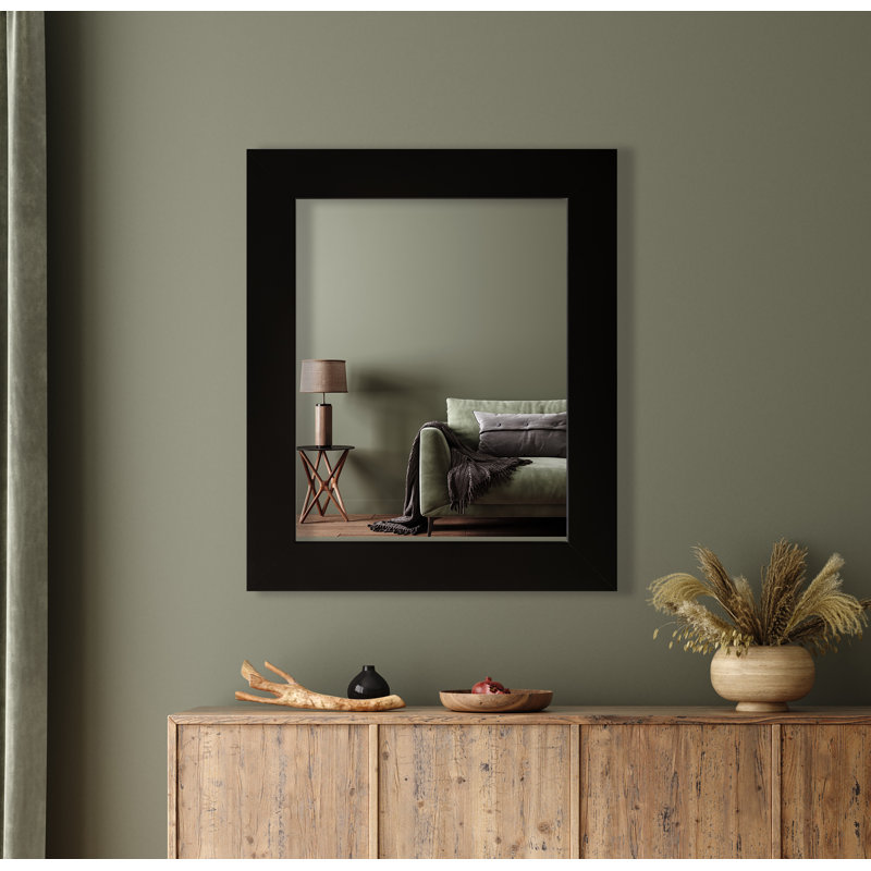 Miroir d'appoint mural Rayne, Noir satiné