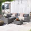 Ensemble de conversation en rotin pour 5 personnes avec coussins-880445145-931210996