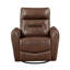 Fauteuil inclinable et oscillant pivotant en cuir brun Toff avec cadre en bois massif-134376010
