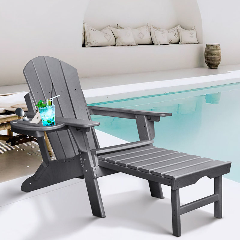 Chaise Adirondack pour l'extérieur Hdpe, Gris
