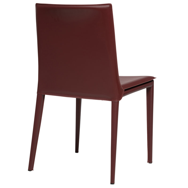 Kanaya Leather Dining Chair, Wine Red