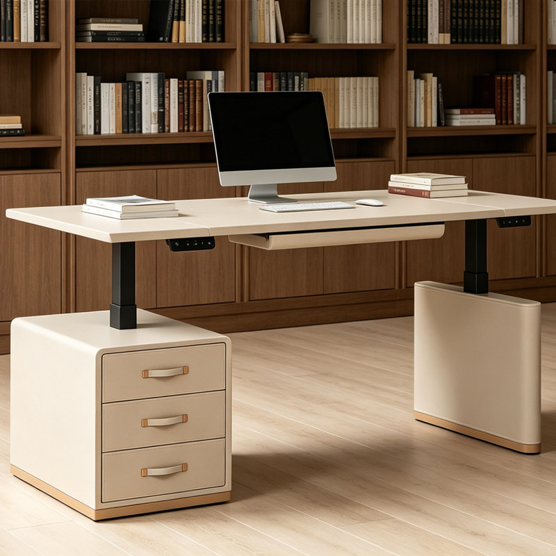 Bureau 78,74 po Modern Light Luxury, H 47,24 po x l 78,74 po x P 31,5 po, Beige