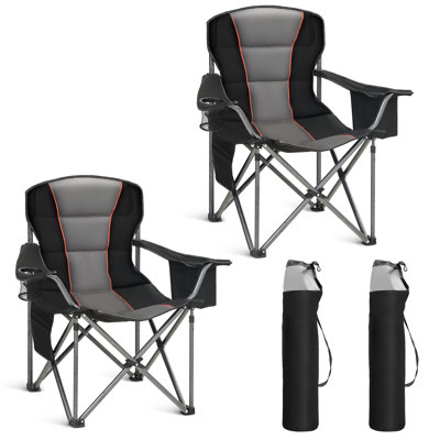 Fauteuil de camping pliant surdimensionné avec porte-gobelet Erwann