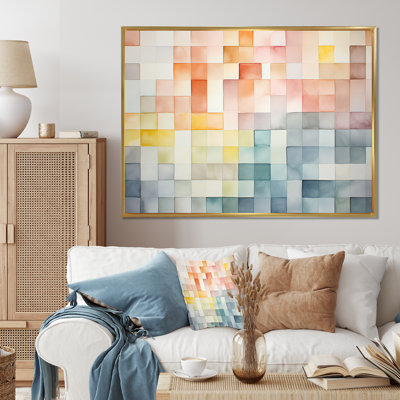 Motif de cubes multicolores II - art mural géométrique
