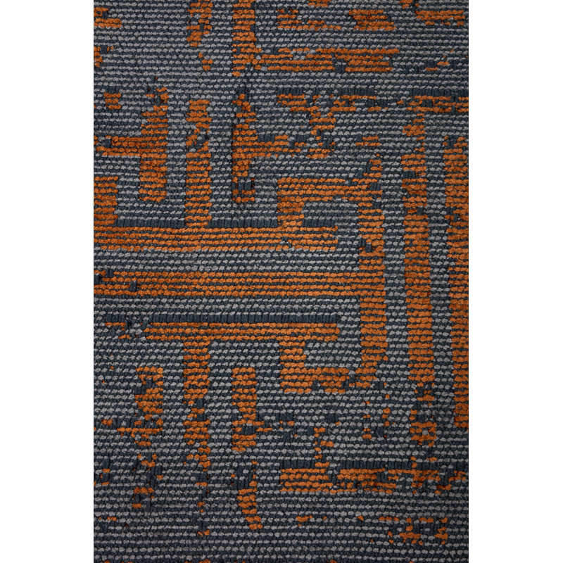 Rapture Gray/Orange Camouflage Luxury Area Rug, Rectangle 7'10" x 11'2"