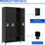 Casiers en métal pour la gestion de l'espace - Garage de gymnastique à domicile noir, H 72 po avec serrure pour un rangement de garage efficace,