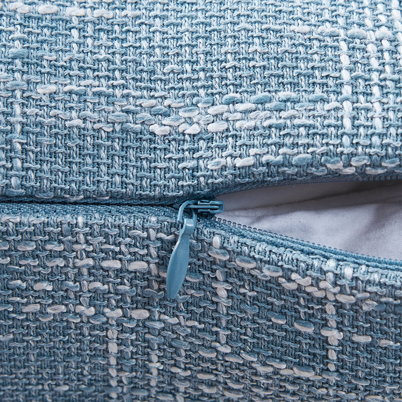 Ensemble de 2 taies d'oreiller carrées Linen Texture, Bleu, 18 po x 18 po