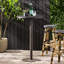 Table de bar d'extérieur en PE, ronde de 26 po, structure en fer stable, fabriquée à la main pour le jardin