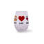 Grand verre à vin sans pied «Peace Love Wine» | Peut contenir 20 onces