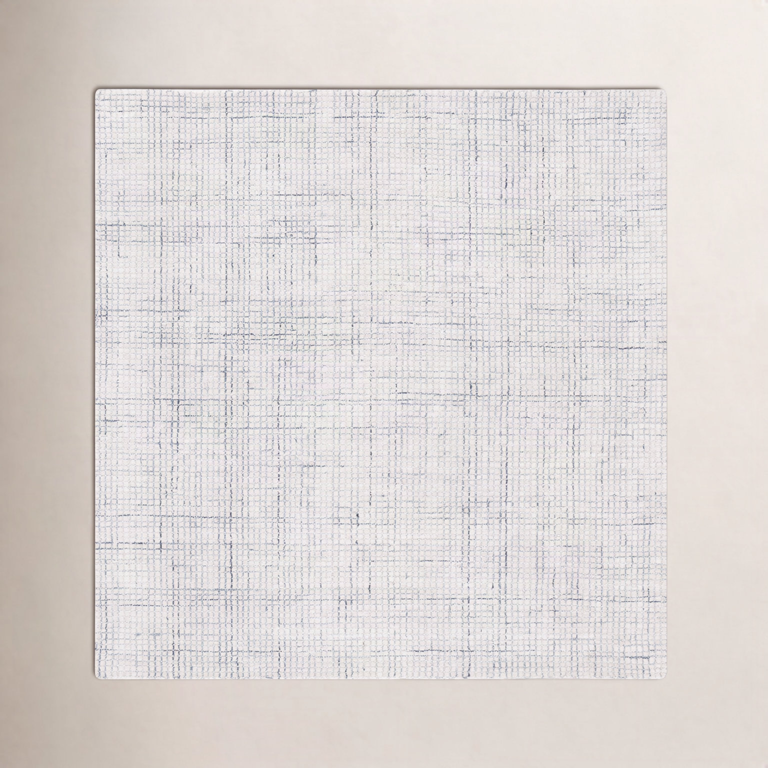 Rowe Ivory Grey Hand-Tufted Abstract Rug, Square 6'