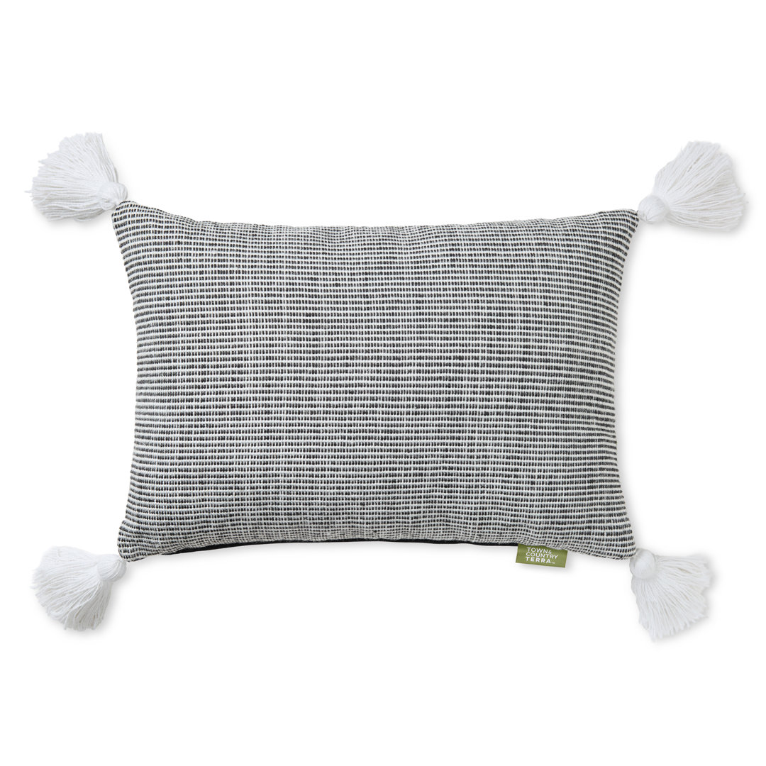 TOWN & COUNTRY TERRA Alara Ribbed Texture Indoor Outdoor Decorative Pillow 20"x20"  Town & Country Living 