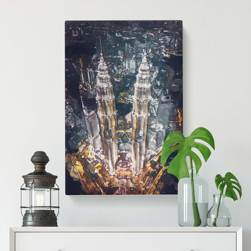 Petronas Towers In Kuala Lumpur - Wrapped Canvas Print, 60cm H x 40cm W x 3cm D