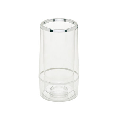 GLACETTE SATIN ISOTHERMAL BOTTLE COOLER W/SILVER RIM