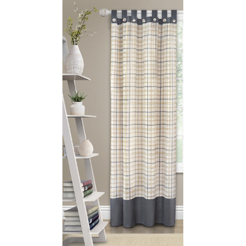 Hassen Semi Sheer Curtain Single Panel, Gray, 52" W x 84" L
