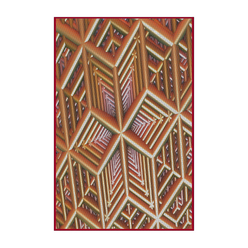 Laine tissée à la machine à motifs géométriques et brun Tapis décoratif, Rectangle 5 pi x 7 pi