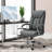 Akalpreet Home Office Chair Linen Fabric Computer Chair with Armrests Grey-751925610