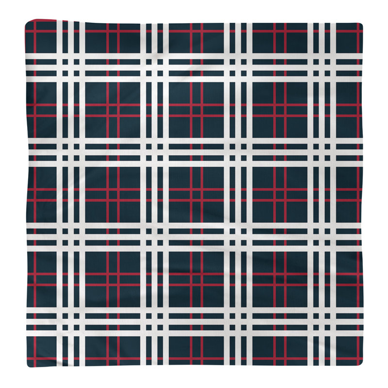 Plaid Square Napkin, 22" L x 22" W, Cotton, Deep Steel Blue/Battle Red/White