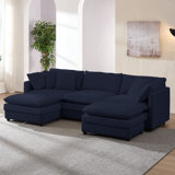 101" U-Shaped Cloud Couch: 5-Piece Modular Sectional Sofa With 2 Ottomans – Ultra-Plush Chenille Fabric, Deep Seating & Sleeper Design For Modern Living Rooms