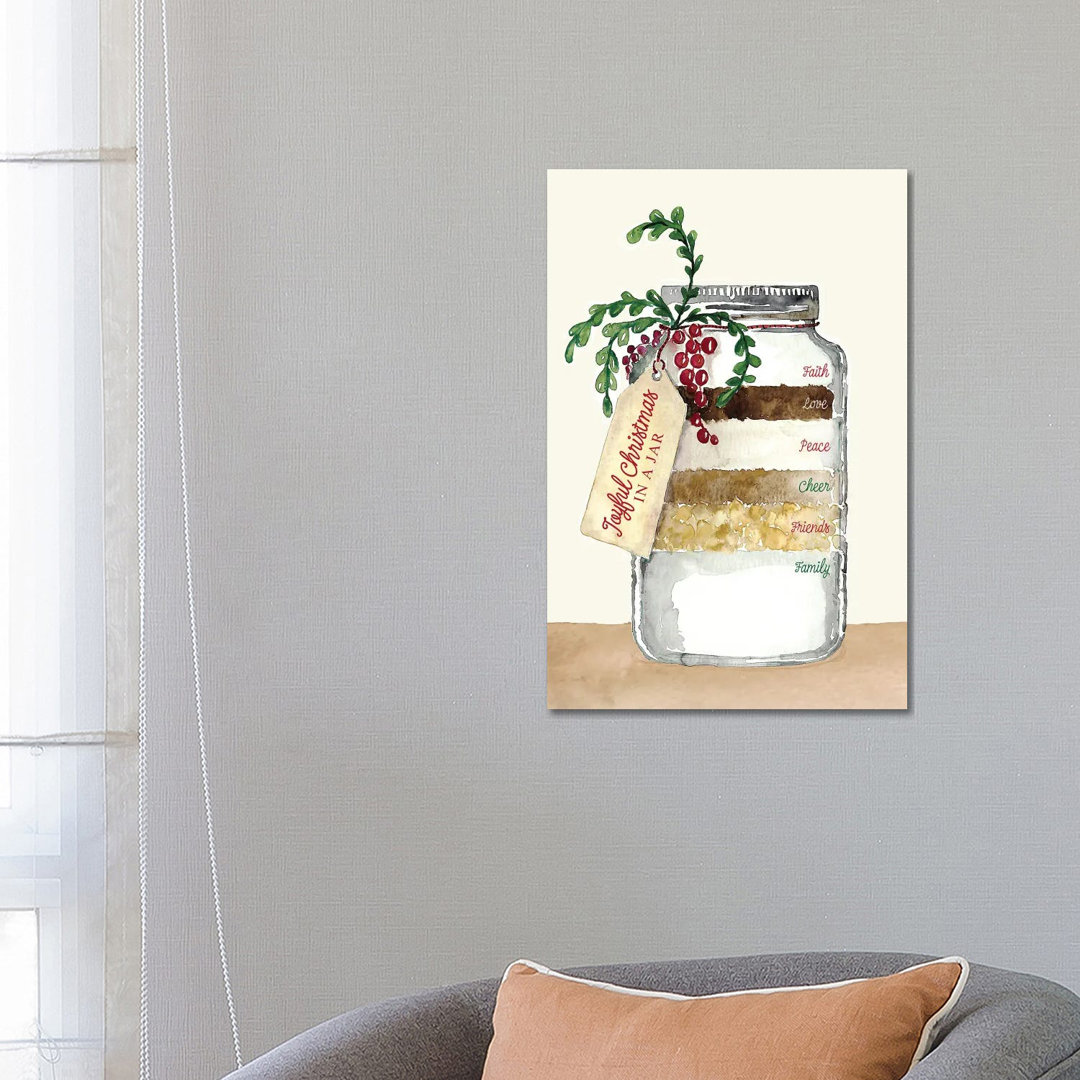 Recipe For A Joyful Christmas In A Jar von Blursbyai - Gallery-Wrapped Canvas Giclée on Canvas