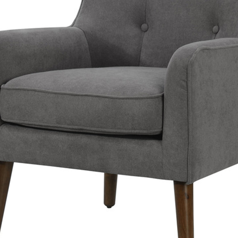 Fauteuil capitonné de 27,5 po Kirilka CAL117, Mélange de polyester gris foncé