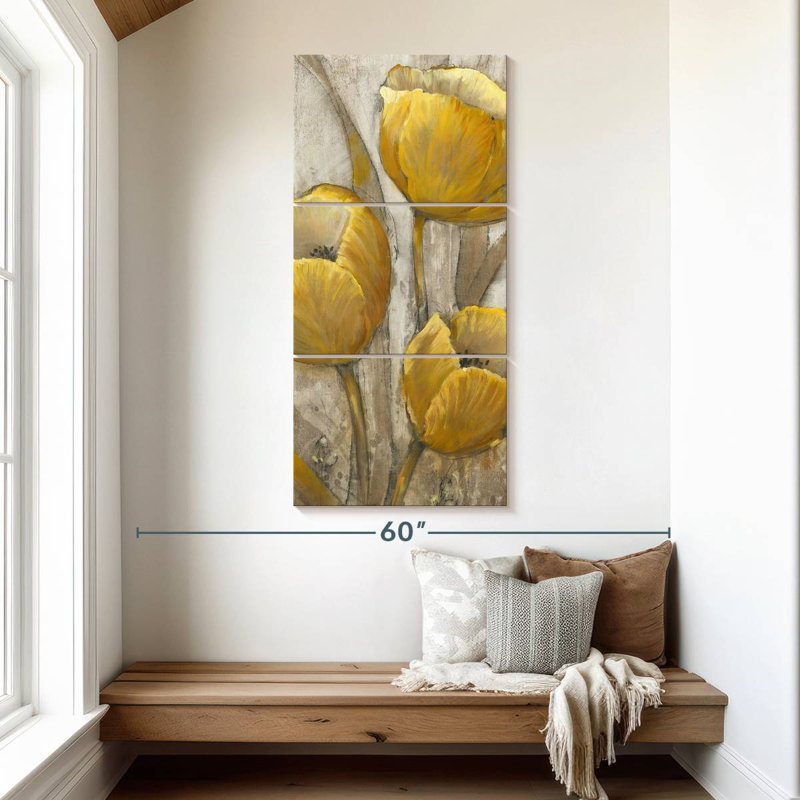 Ochre Tulips I, 52" H x 24" W