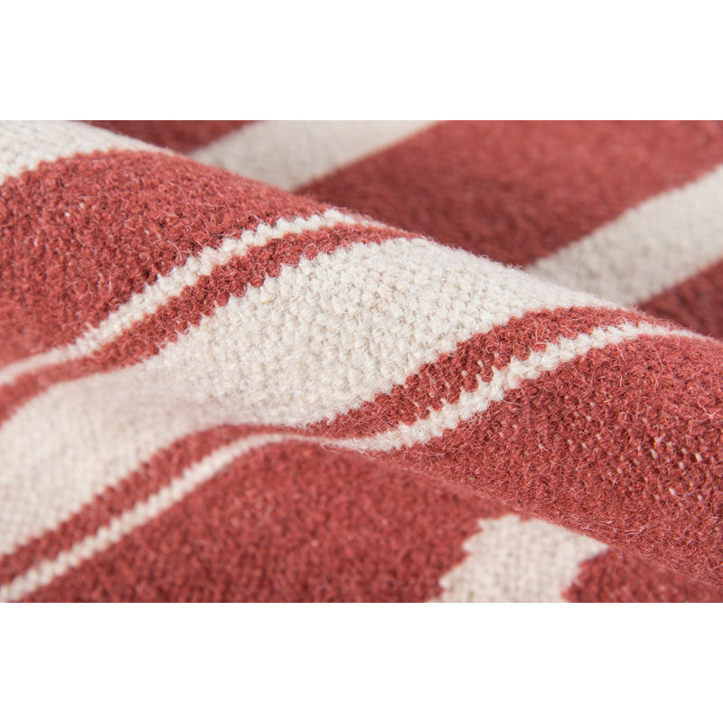 Thompson Wool Geometric Area Rug in Red, Rectangle 7'6" x 9'6"