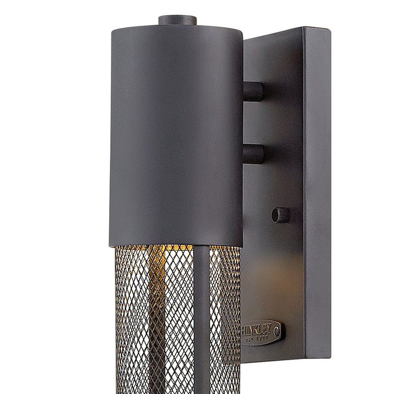 Aria Outdoor Armed Sconce, 14.5" H x 4.5" W x 4.8" D, Black, Incandescent