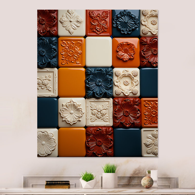 Terre Tons de palette de couleurs I - art mural en métal abstrait, H 32 po x l 16 po x P 1 po