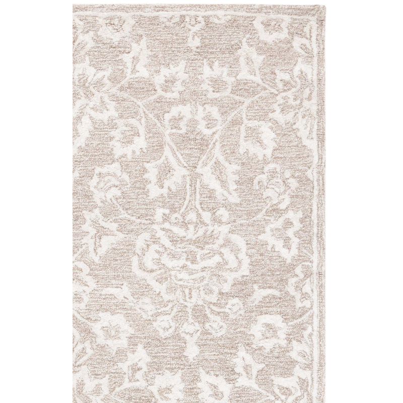 Tapis beige / ivoire Glamour 551, Carré 6 pi