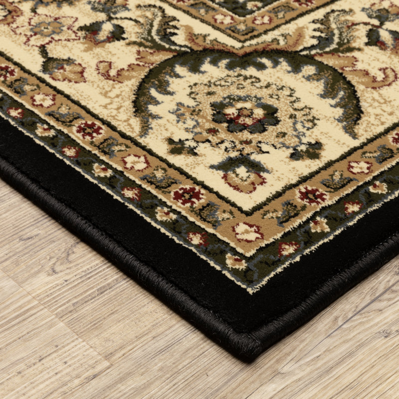 Tapis oriental beige / noir Shelburne, Rond 6 pi