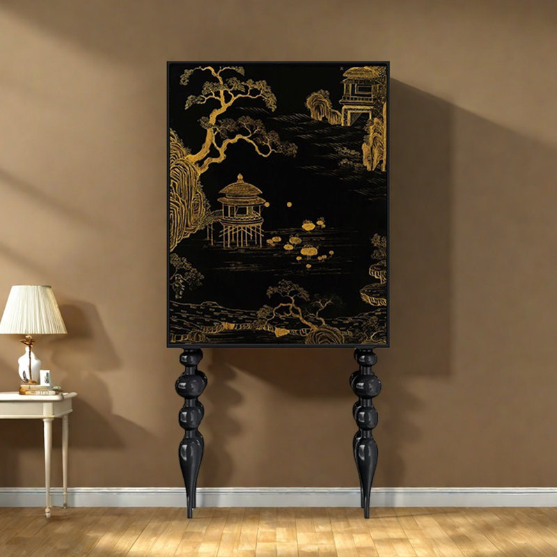 Armoire moderne à double porte minimaliste, Noir, noir, noir, noir