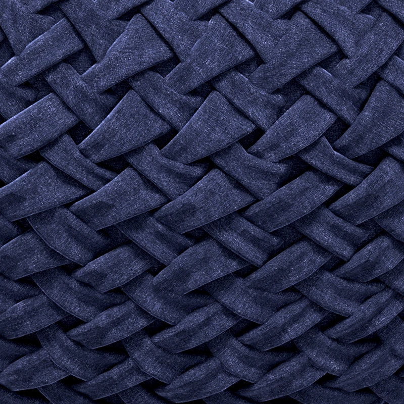 Grafton Luxurious Dark Blue Velvet Tufted Round Pouf
