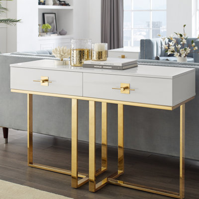 Nicole Miller Plumeria  Console Table For Entryway Hallway