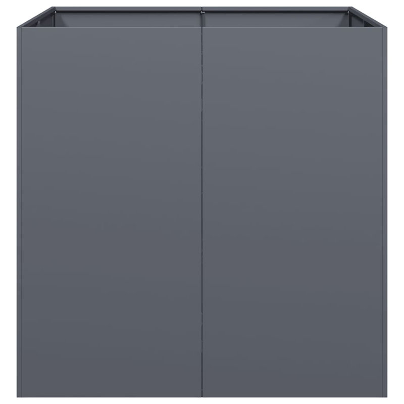 Planter 80x80 Cm Steel, 80cm H x 80cm W x 80cm D, Anthracite