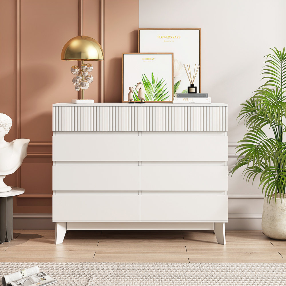 Drawer/Dresser/Storage Cabinet Organizer with 8 Drawers Latitude Run Finish: White